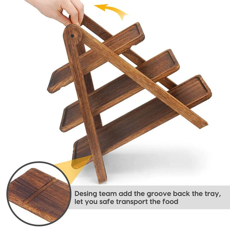 3 Tier Serving Tray Wood Tiere - đánh giá và giá Bamboo Cutlery