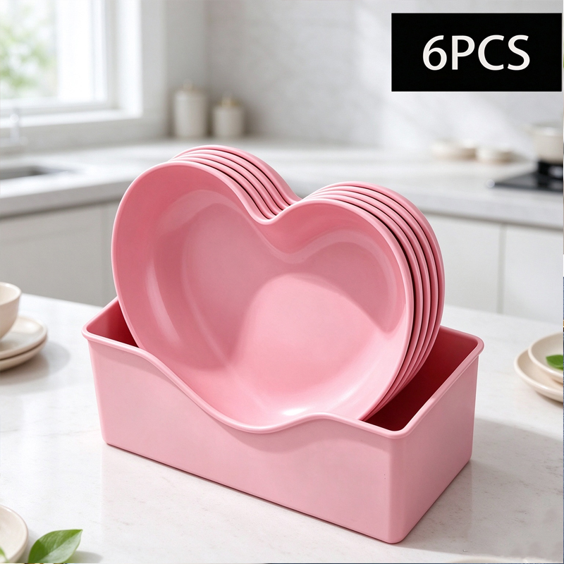 6Pcs Heart Shaped Plates Set w - đánh giá và giá Reusable Straw