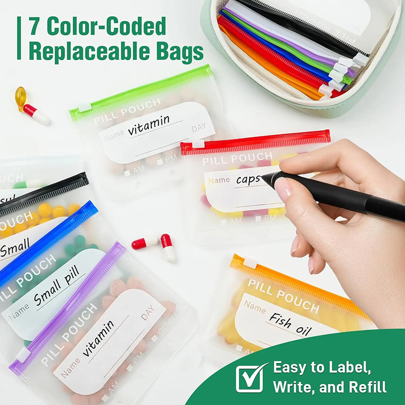 7/14 Pouch Weekly Pill Organiz - đánh giá và giá Reusable Bag
